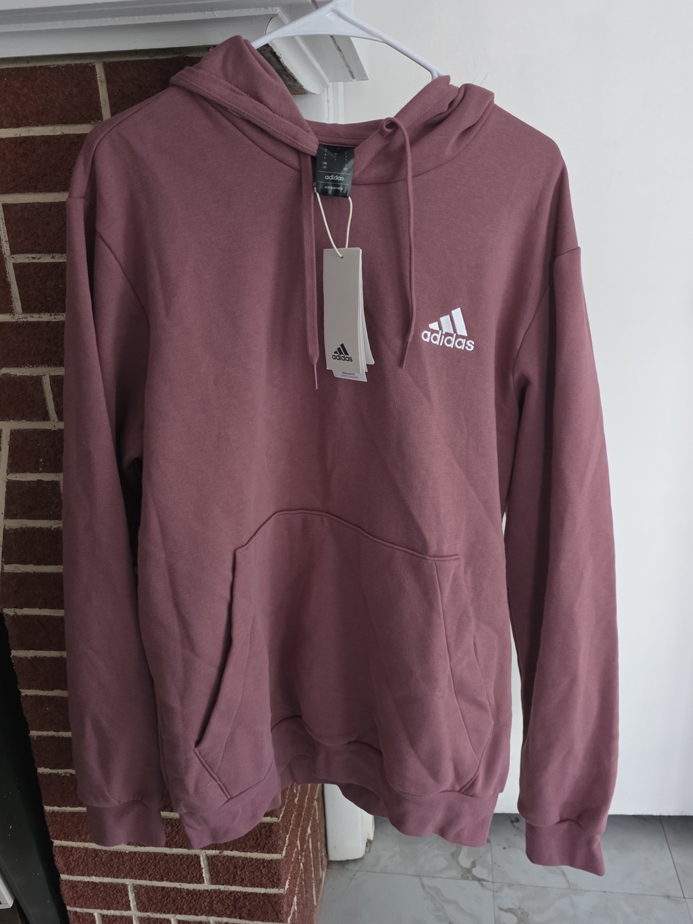 adidas Mauve Pullover Hoodie with White Logo